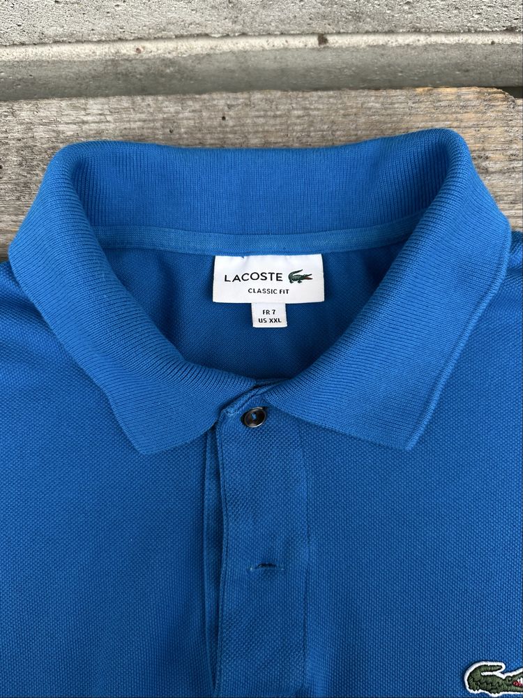 Niebieska koszulka polo Lacoste, rozmiar XXL regular fit
