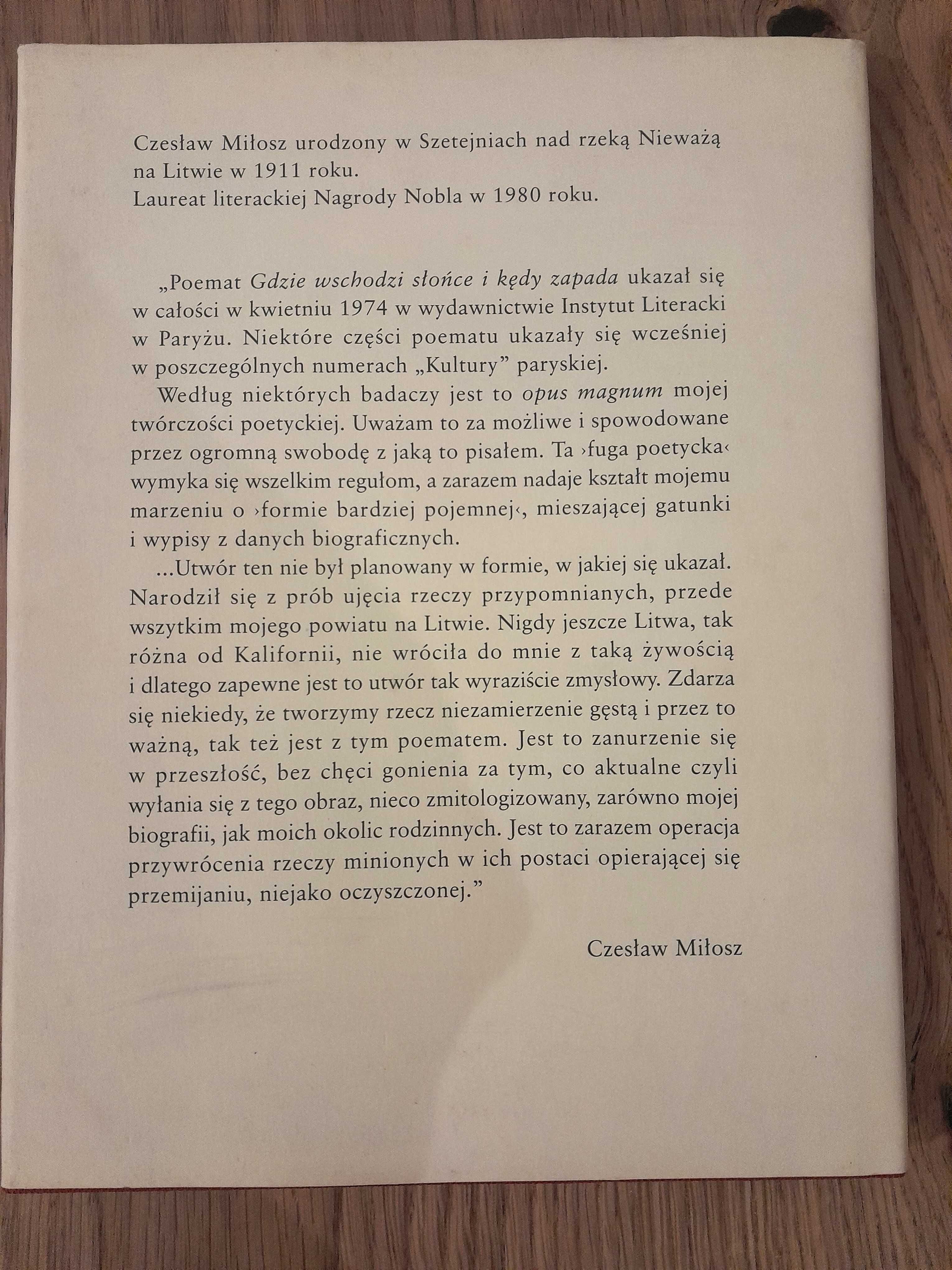Gdzie wschodzi słońce i kędy zapada Czesław Miłosz Pieczątka Instytutu