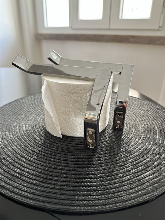 Porta rolo papel higiénico cromado