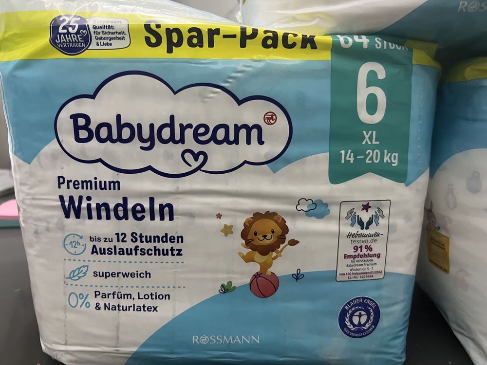 Підгузки babydream 4. 5 та 6 великі упаковки