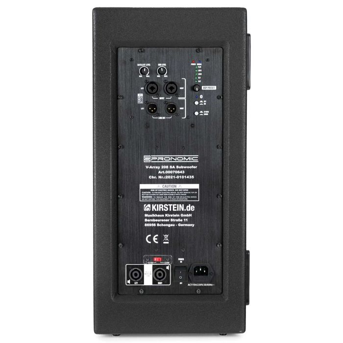 SUBWOOFER aktywny Pronomic V-ArraySA 208