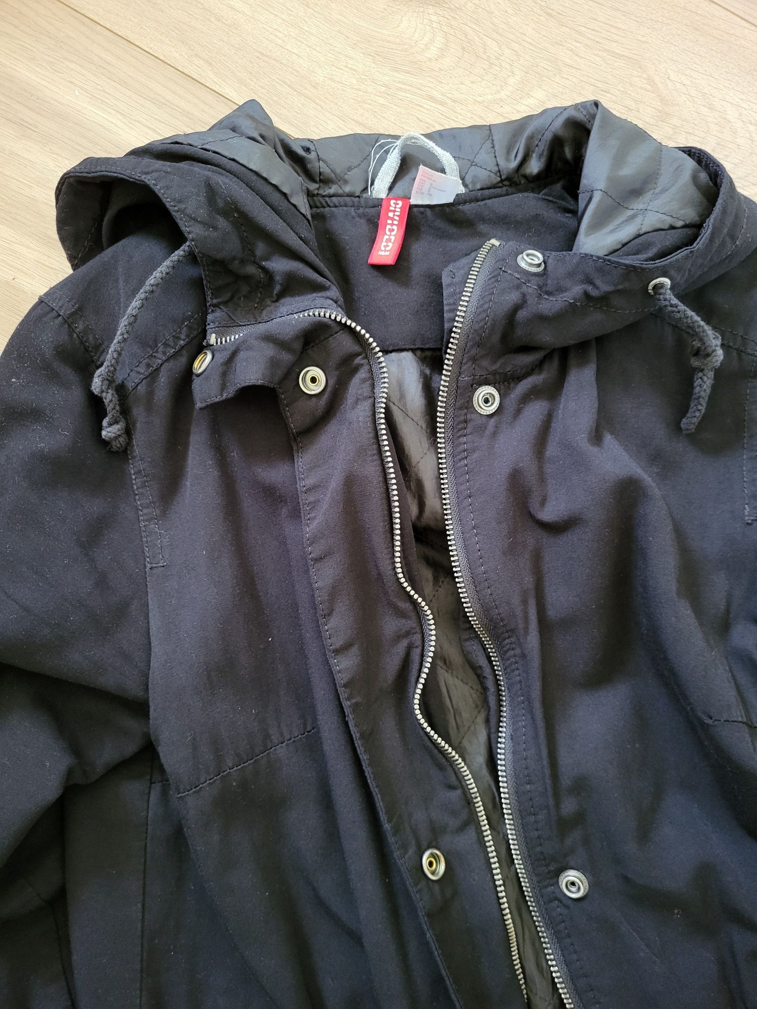 Czarna kurtka parka h&m