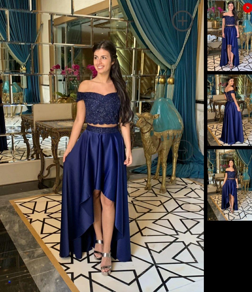 Vestido cerimónia Gluck azul