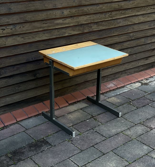 Ławka szkolna - biurko - design - prl lata 90 - otwierana