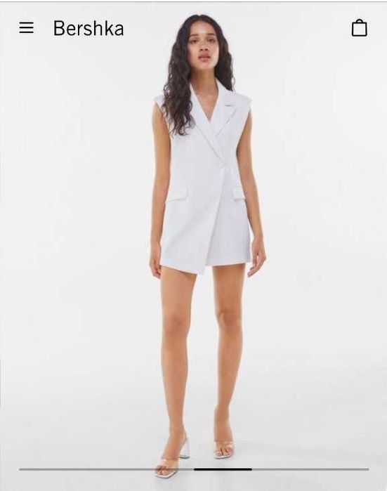 BERSHKA платье сукня пиджак запах торжественное белое HOUSE блакитне