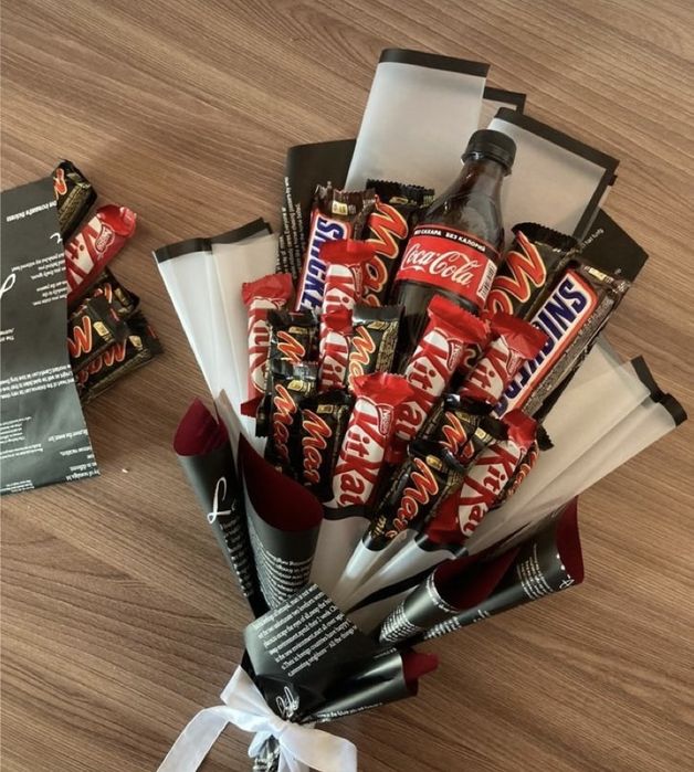 Їстівні букети. З солодощами, сухофруктами, фруктами, м‘ясні і тд