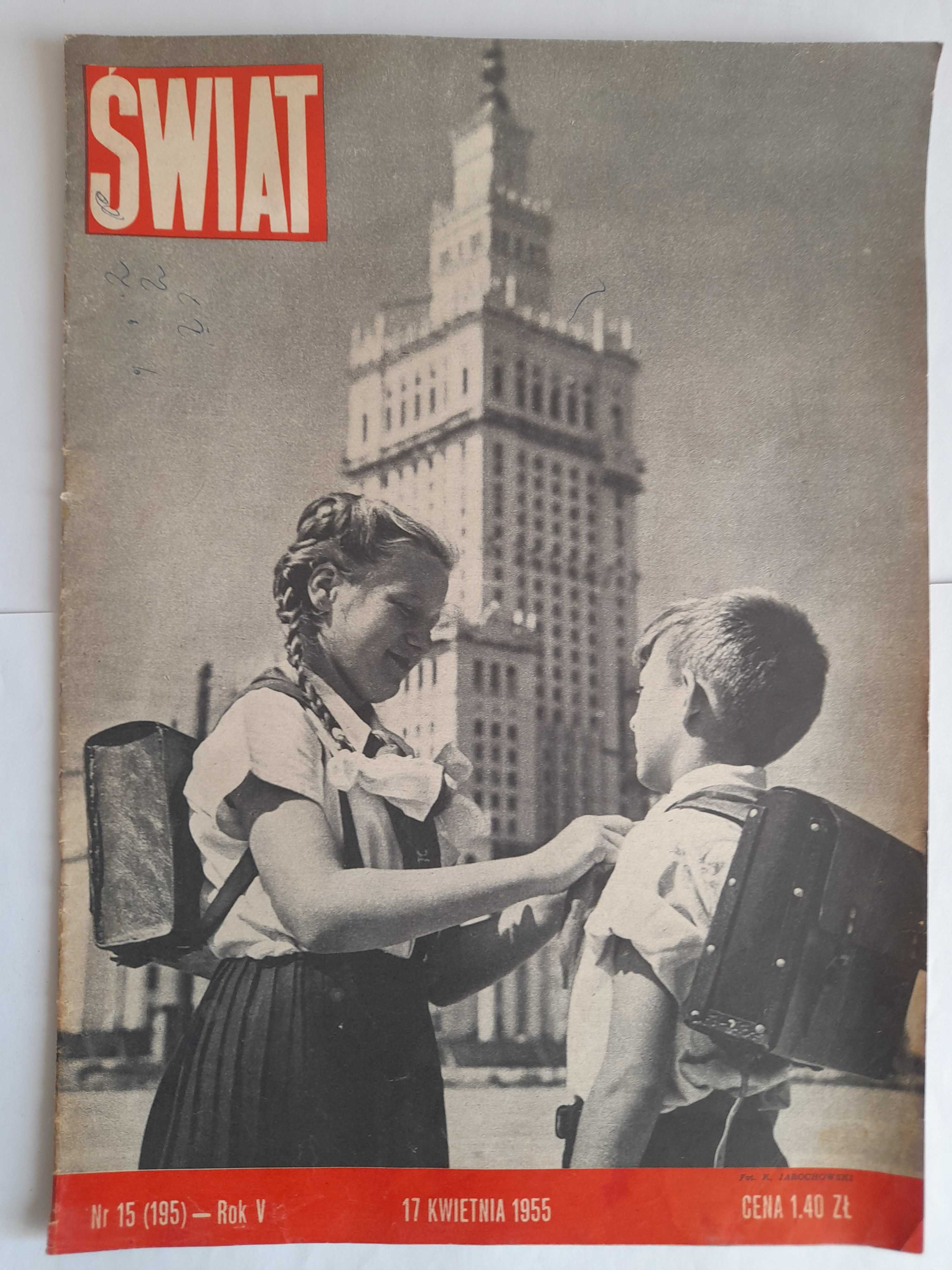 ŚWIAT 15 / 1955 okładka - Pałac Kultury i Nauki