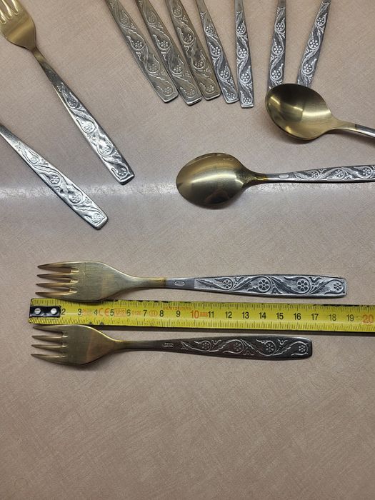 Набір столових приборів (16 шт) нержавіюча сталь з позолотою