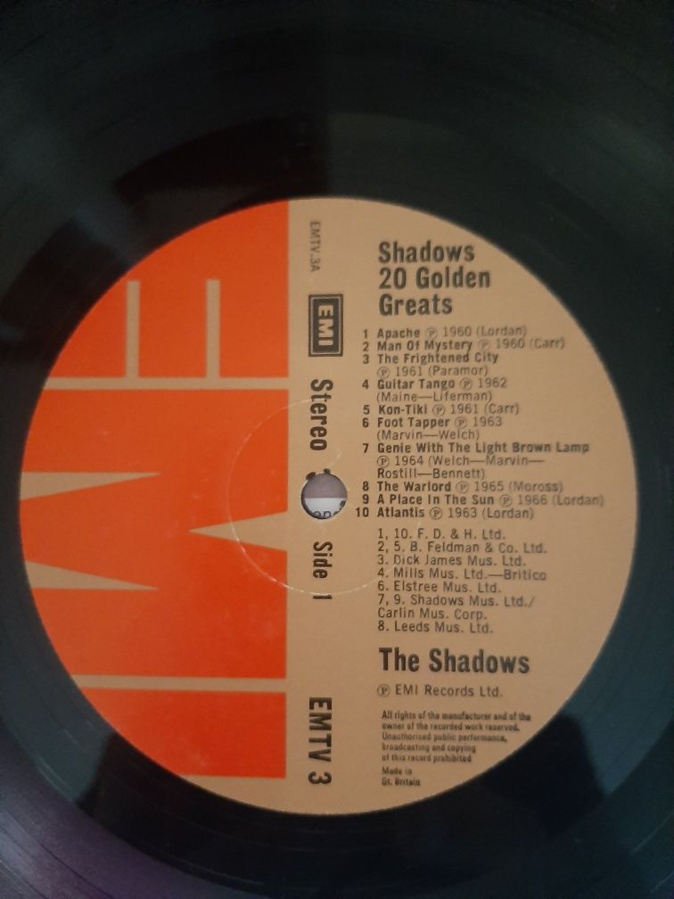 Płyty winylowe The Shadows 1-press wyd. UK. stan ex/ex. ceny po 60 zł.