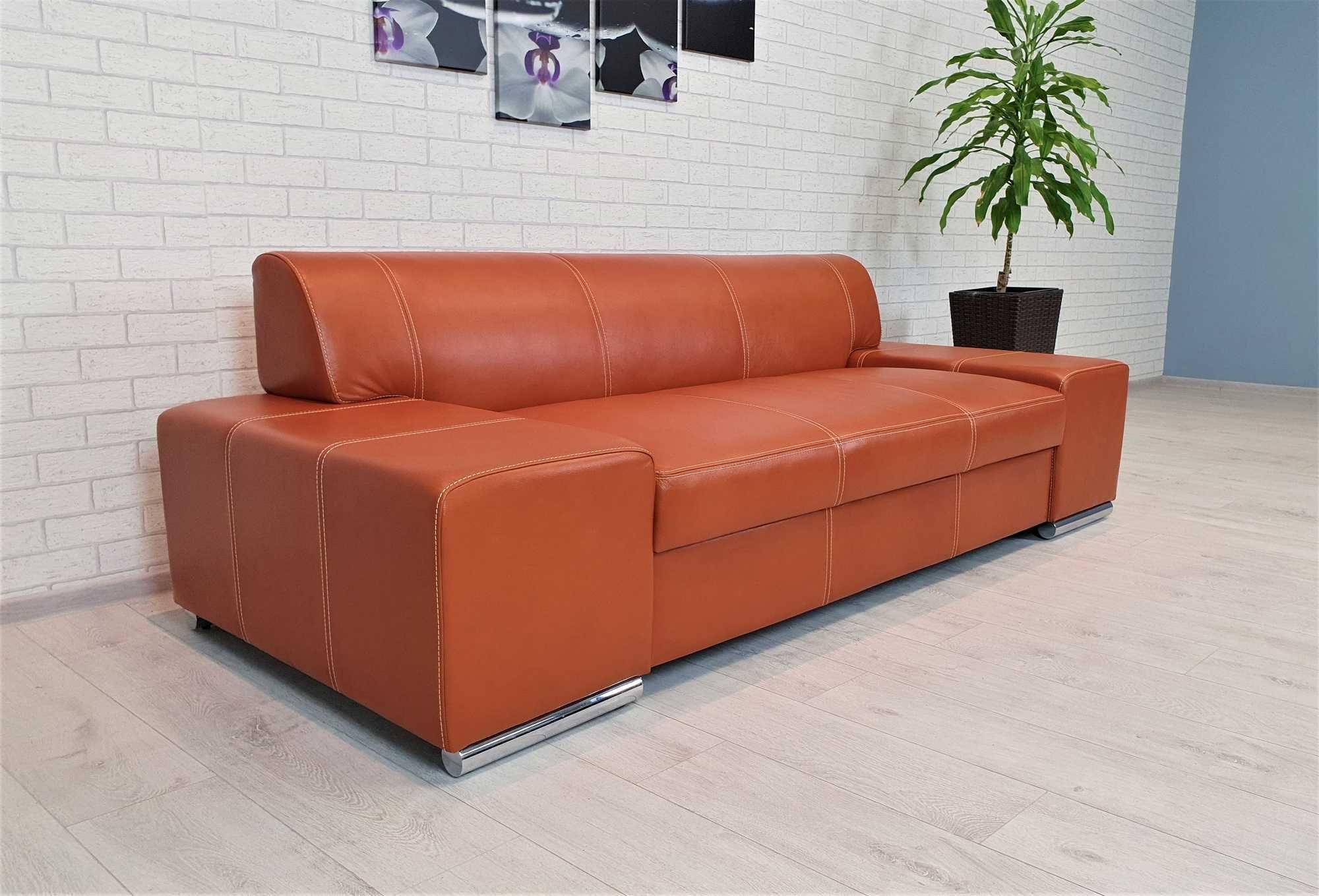 Sofa 3os + fotel ze SKÓRY zestaw skórzany 3+1 skóra naturalna 220cm