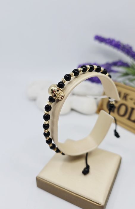 Złota bransoletka na sznurku próba 585 14k