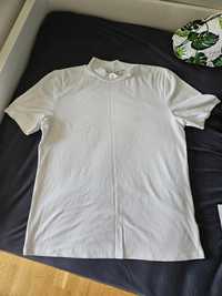 Koszulka bluzka na krótki rękaw prążkowana golf