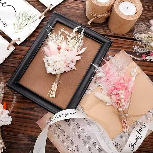 Zestaw 5 bukietów 5 mini suszonych kwiatów gipsophila do dekoracji DIY