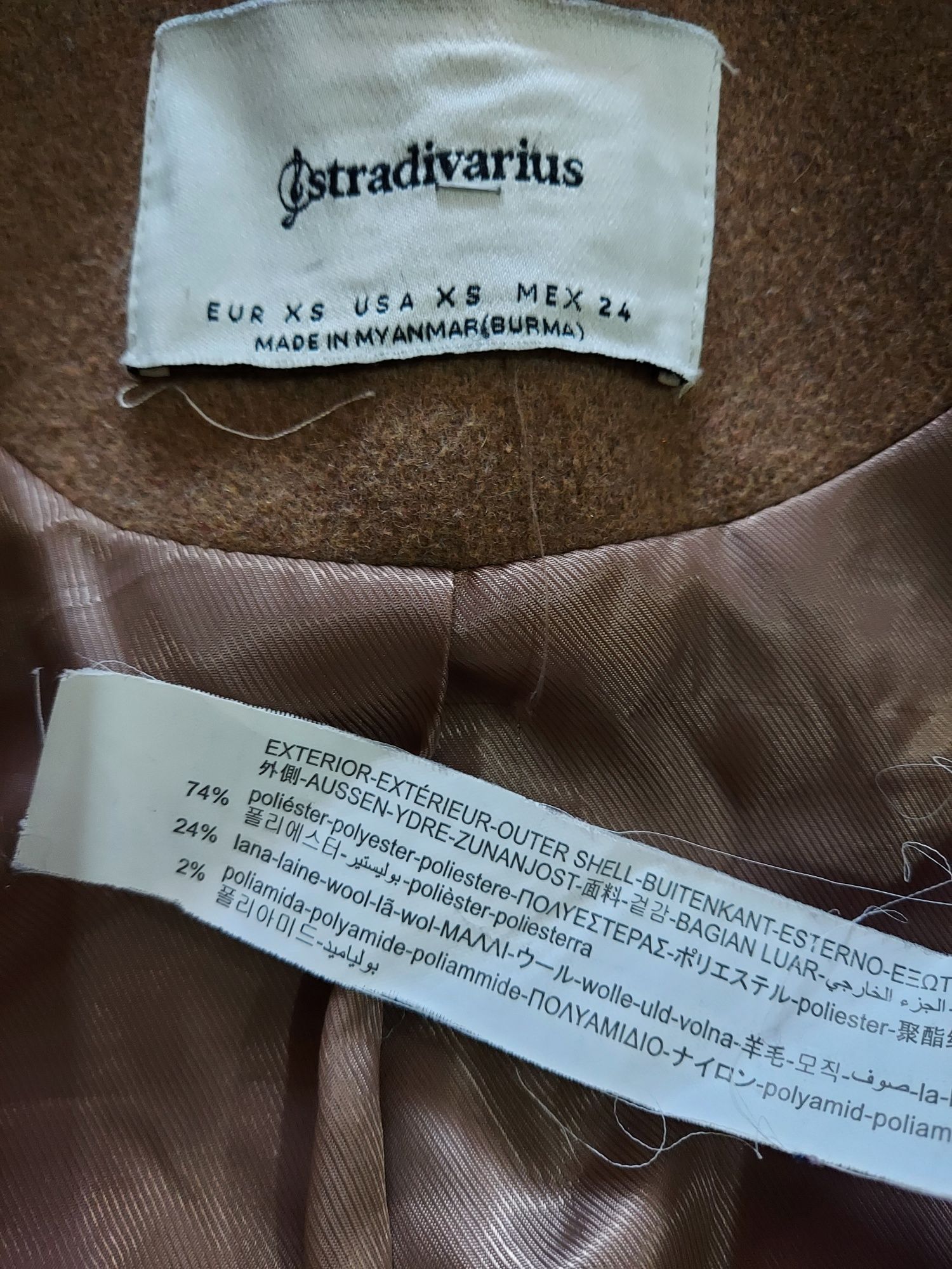 Brązowy płaszcz r. XS   Stradivarius