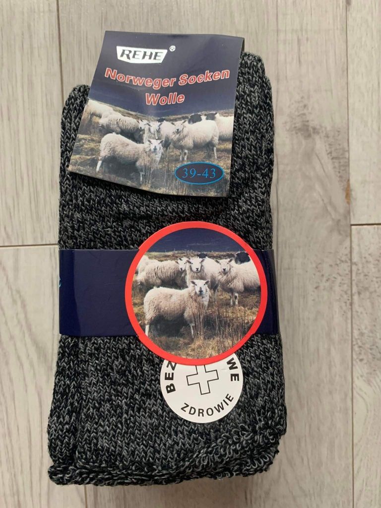 Skarpety męskie wełniane bezuciskowe 3 pary