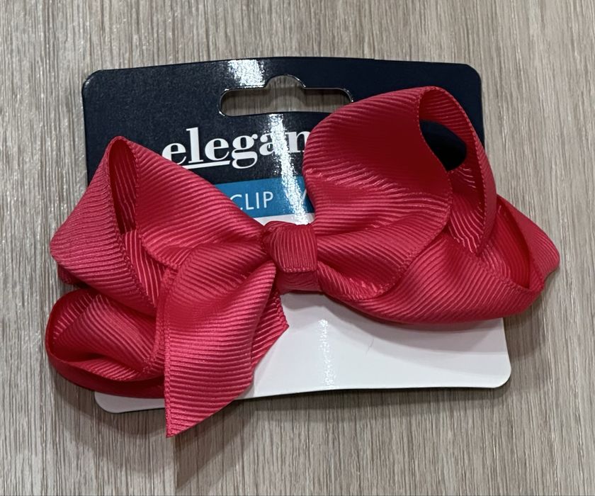 Spinka Kokarda kokardka ciemny róż wsuwka eleganza