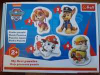 3 zestawy, Puzzle 2+, Paw Patrol i Pojazdy