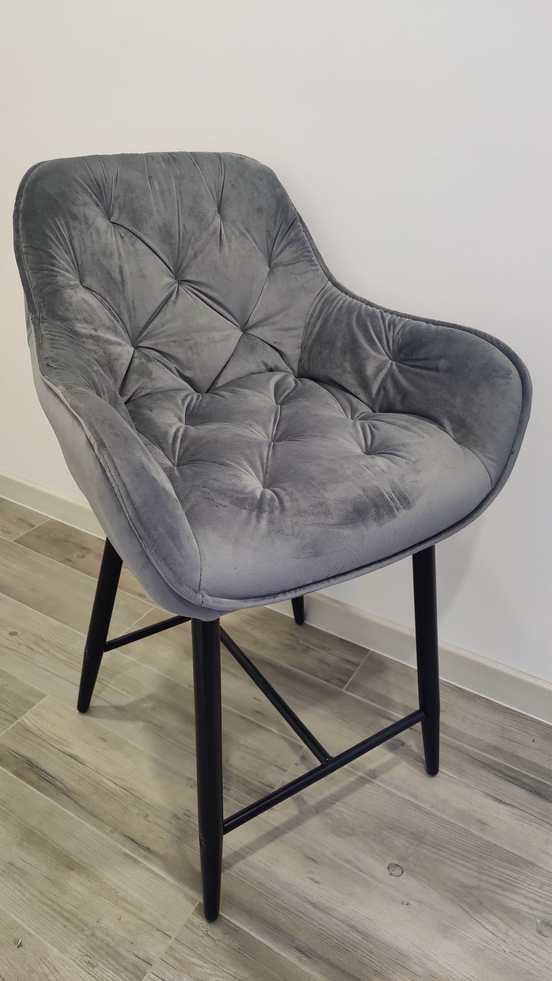 Новый Полубарный стул signal cherry h-2 velvet серый 1 шт