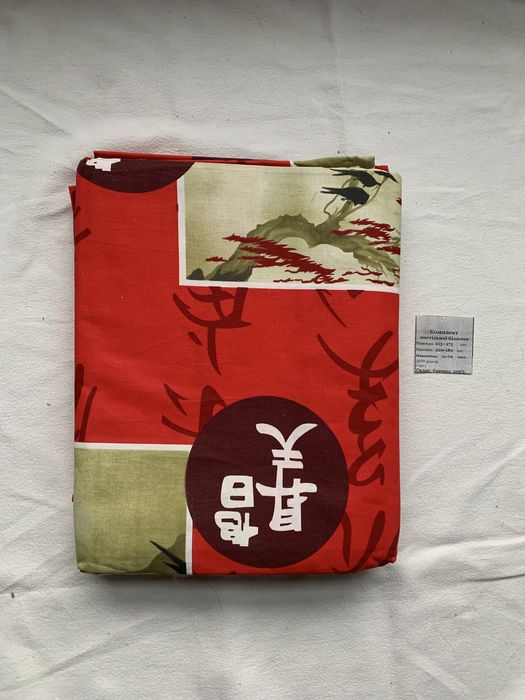 Комплект постельного белья Япония иероглифы самурайские рисунки мотивы