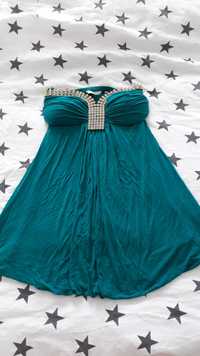 Tunika,krótka sukienka, kolor morska zieleń,cena 25zł