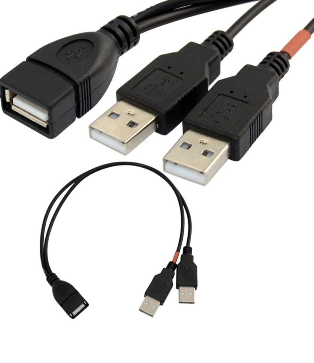 USB 2.0 A Power Enhancer Y 1 żeński do 2 męski ładunek danych