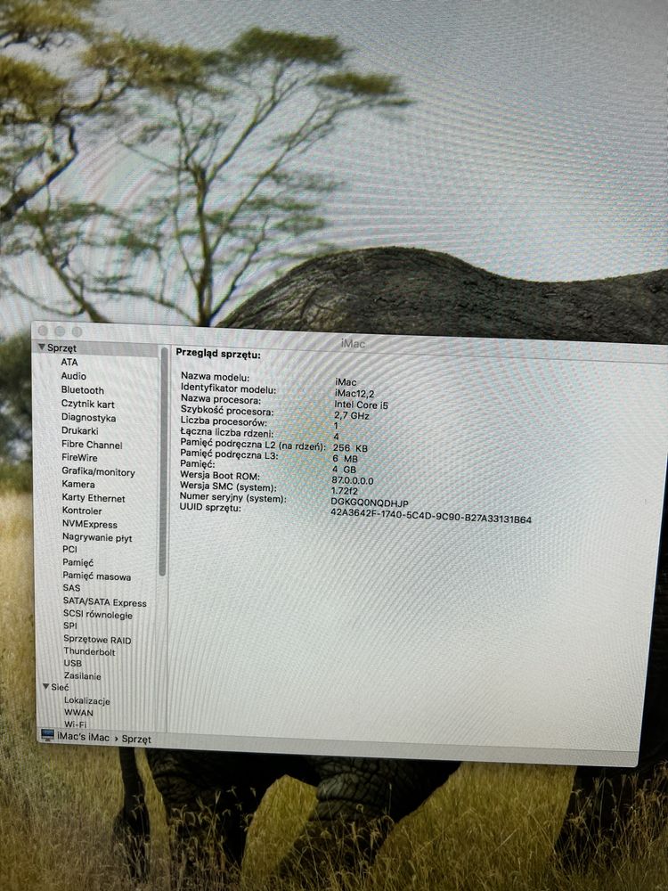 iMac 27 cali 2,7 GHz Intel Core i5 4GB