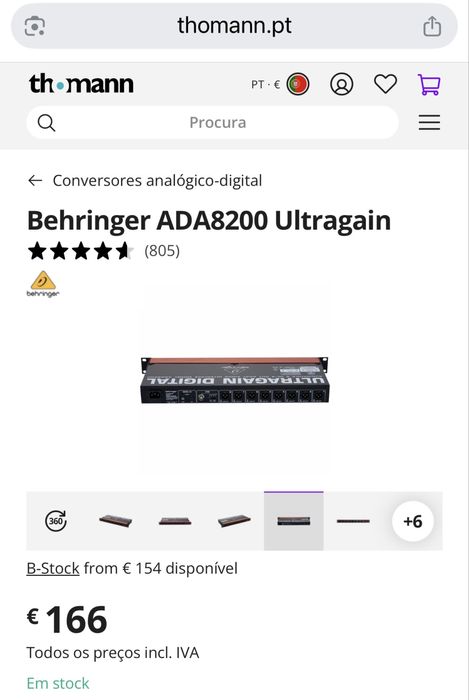 Behringer ADA8200 Ultragain NOVO fatura e garantia