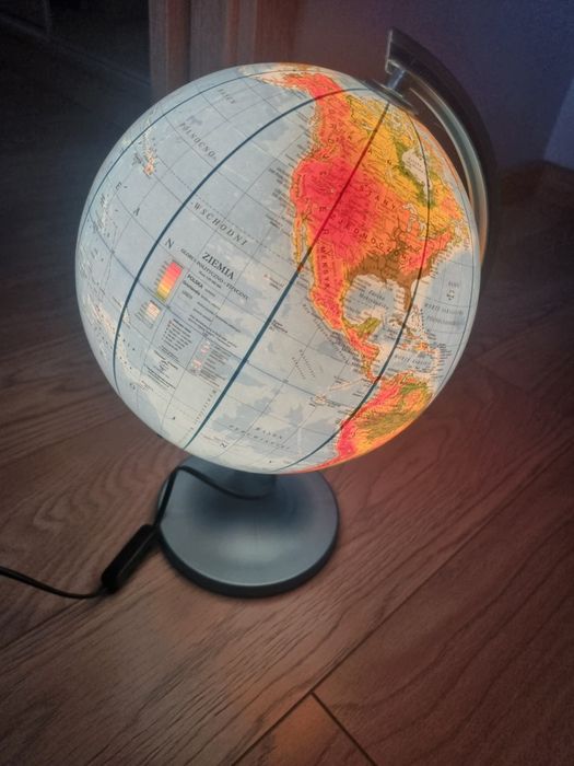 Globus podświetlany polityczno-fizyczny  250mm