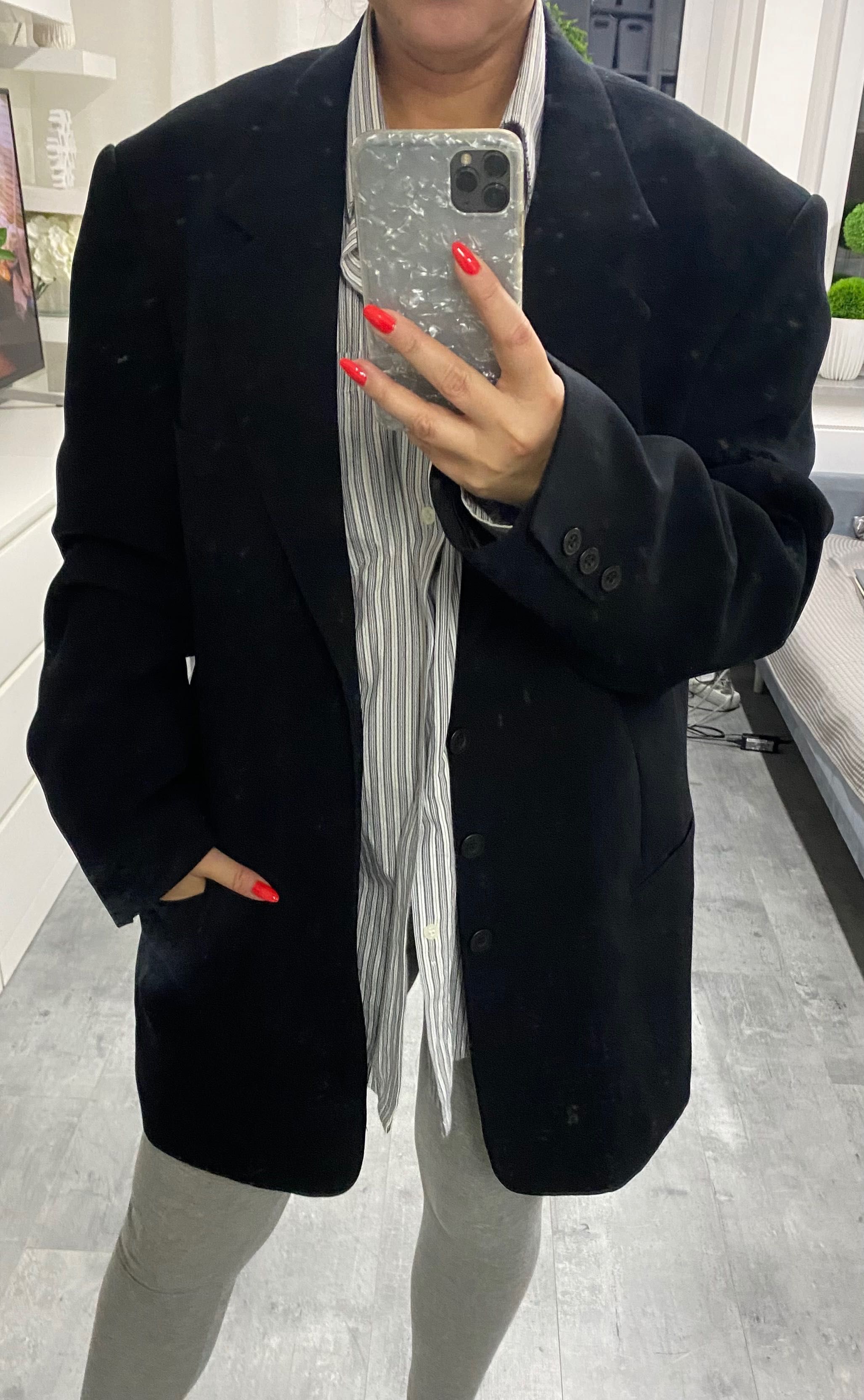 Czarna marynarka oversize Pawo l-xxl
