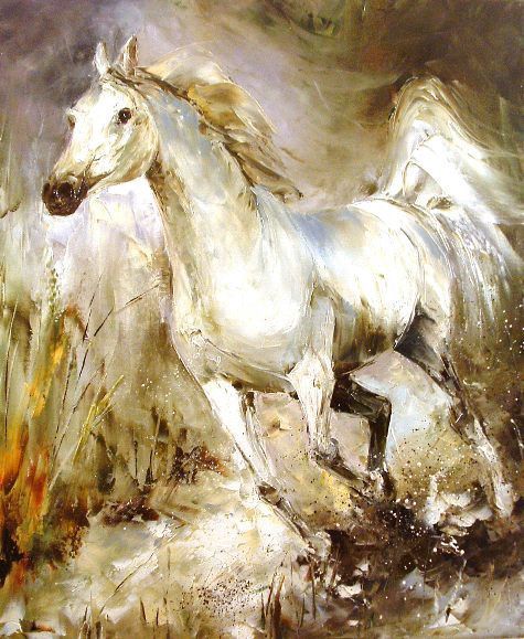 Obraz olejny - 60x70 cm , koń
