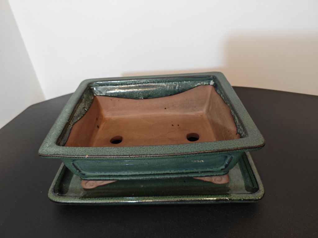 Vaso para bonsai em verde