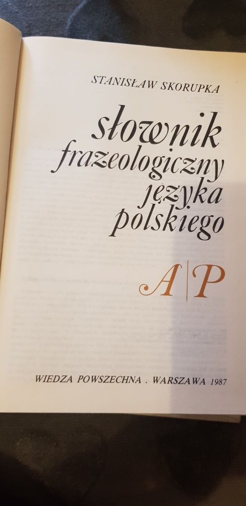 Słownik  frazeologiczne języka polskiego  1987