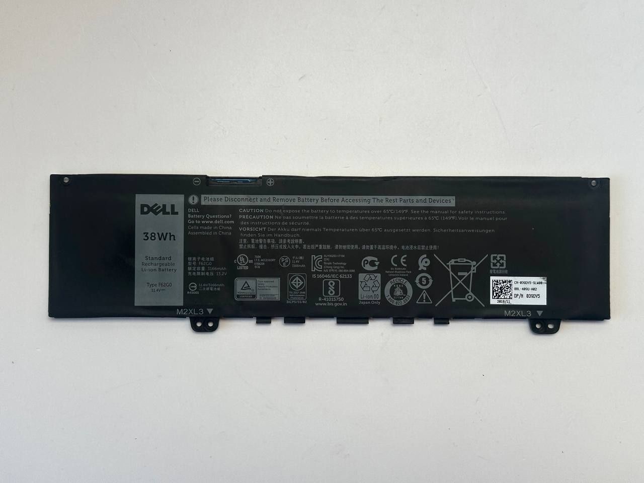 Батарея АКБ Dell Inspiron 13 7373 7386 7380 F62G0 11.4V 38Wh
Батарея