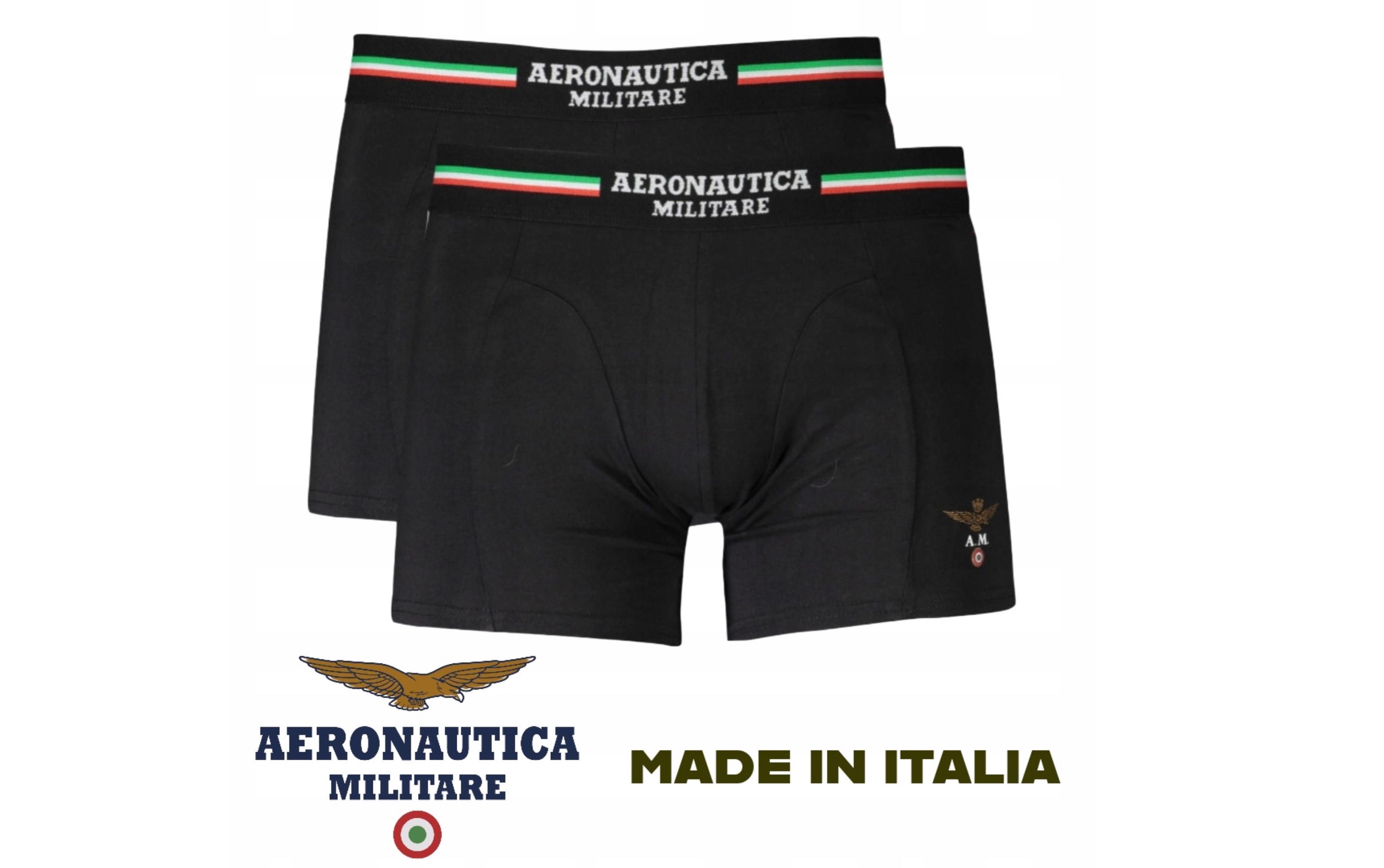 Bokserki Aeronautica Militare CZARNE 2 PACK PREZENT OKAZJA r. XL