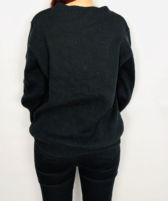 Czarny sweter świąteczny z reniferem L 40