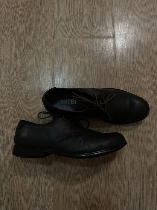 Туфли дерби кожаные коричневого цвета