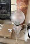 Candeeiro de vidro antigo com 60cm de altura