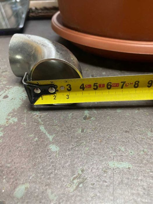 Відвід (отвод, коліно) із нержавіючої сталі. Італія.