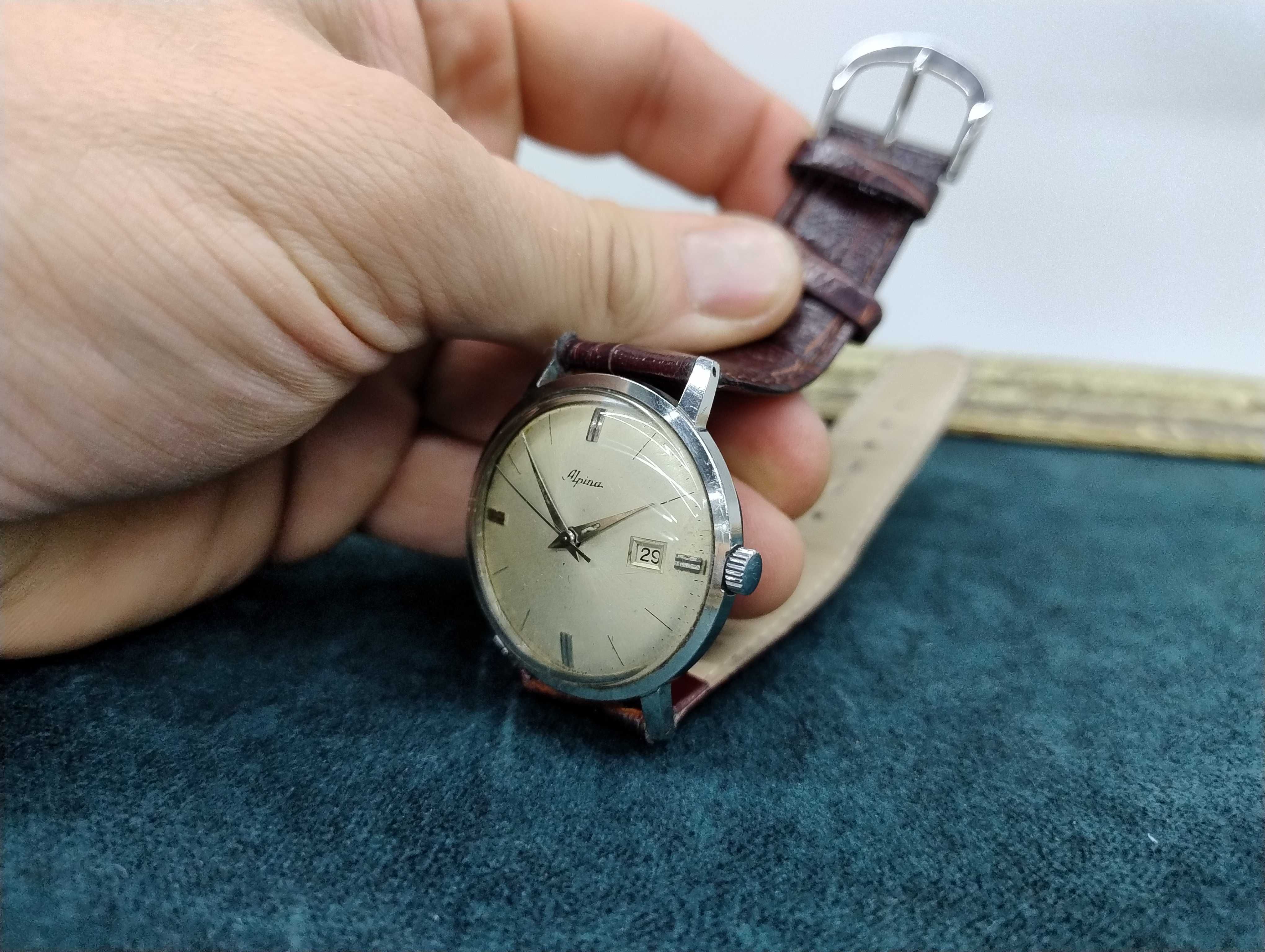 Przepiękny Zegarek Alpina Mechaniczny !! swiss Super Stan ! Vintage