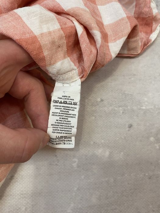 L.L. Bean męska lniana koszula w kratę rozmiar XL~