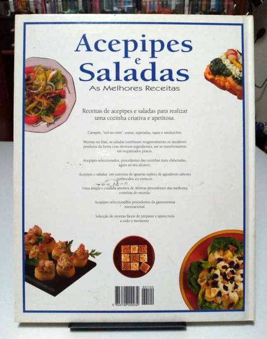 Livro ilustrado Acepipes e Saladas - Receitas