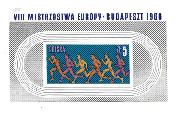 Znaczki polskie VIII Mistrzostwa  Budapeszt 1966 r - BLOK