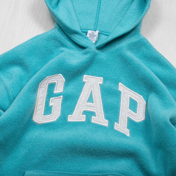 Gap bluza polarowa z kapturem XXL turkusowa damska