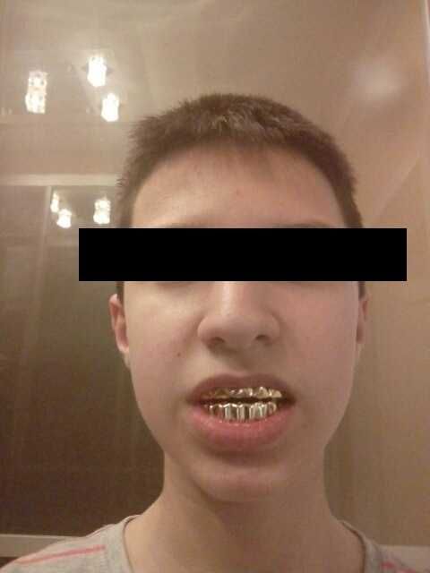 Grillz / Grill gangsta zęby, złota nakładka rap hip-hop impreza gadżet