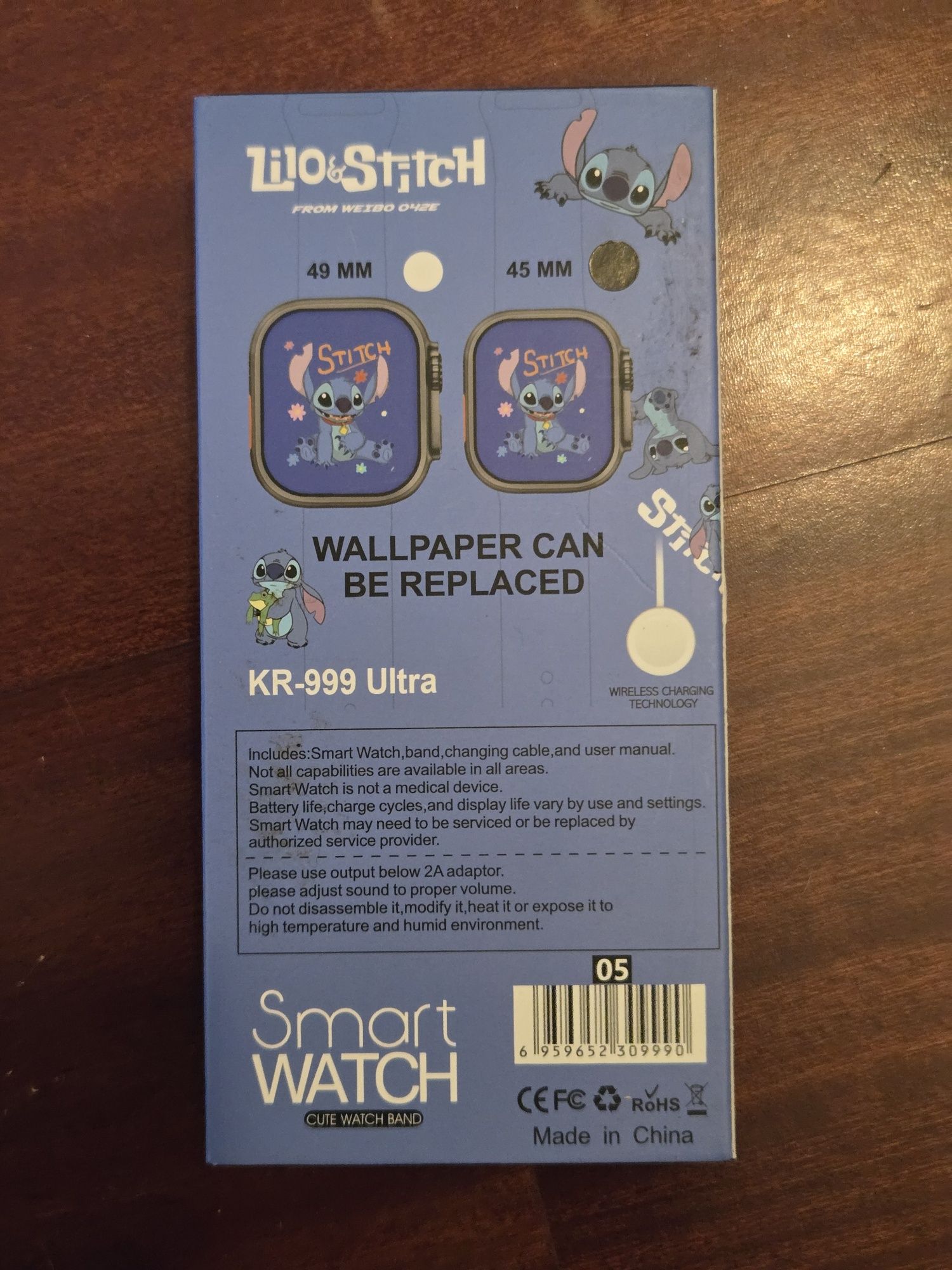 Relógio Smart Lilo & Stitch KR-999 Ultra