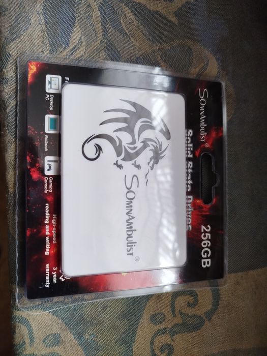 SSD Somnambulist 256 gb .
Скорость чтения 270-58