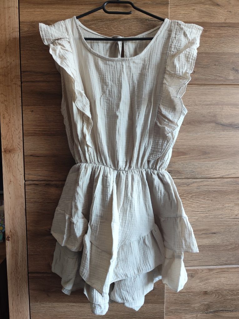Muślinowa sukienka, kombinezon, boho style