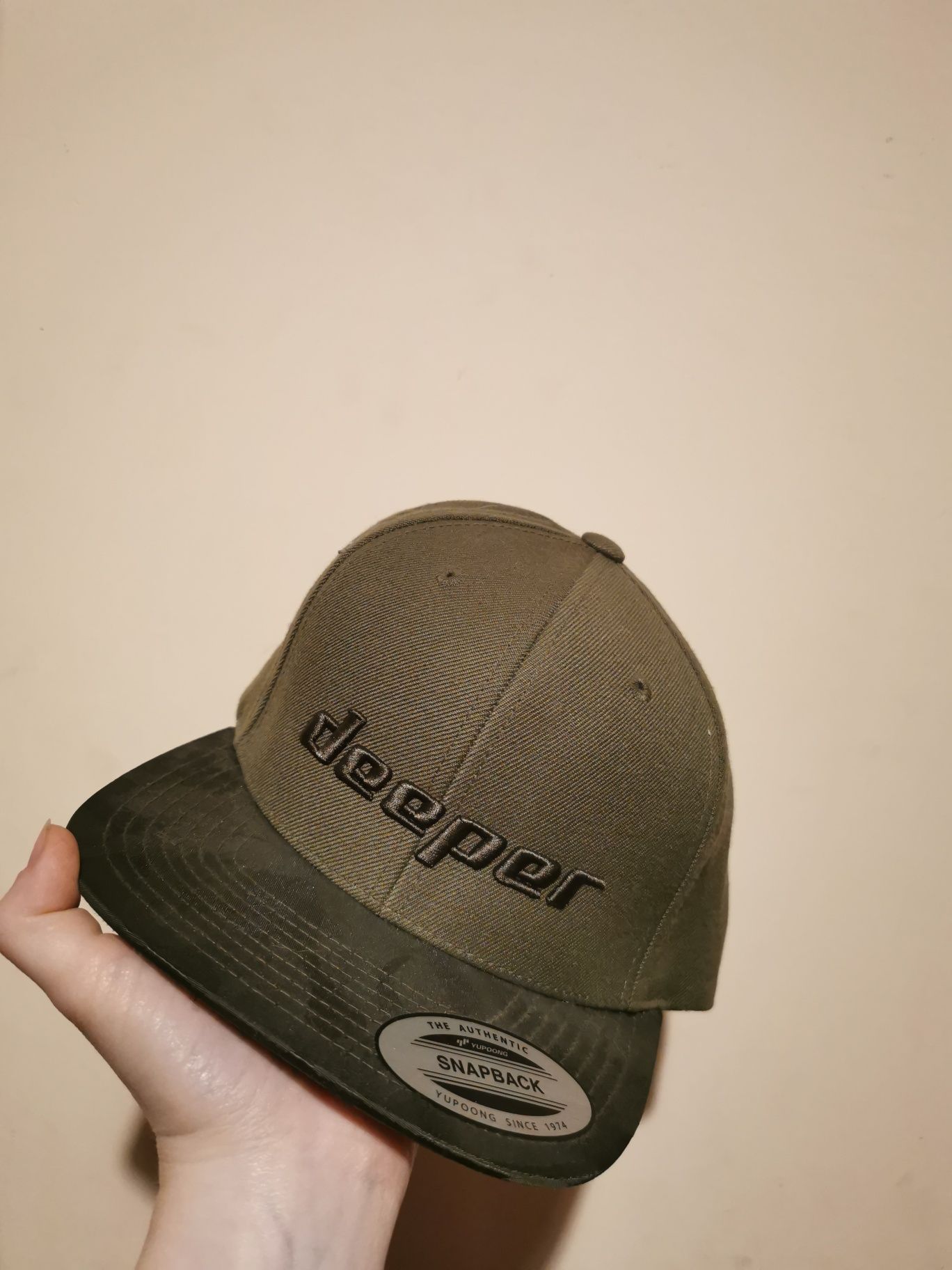 Nowa czapka snapback deeper wędkarska khaki moro