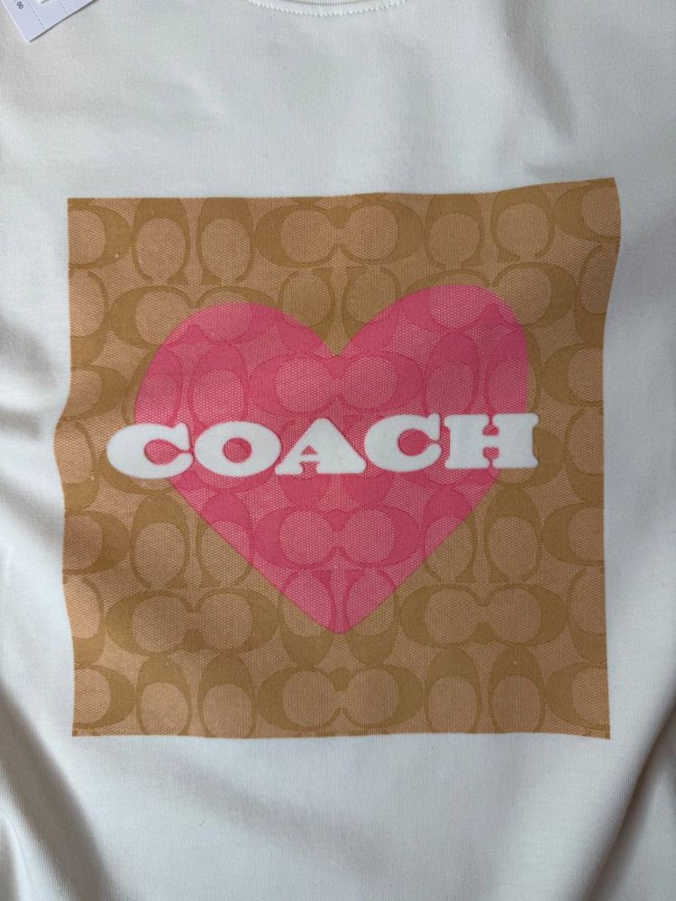 Футболка COACH з сердечком, розмір S, M