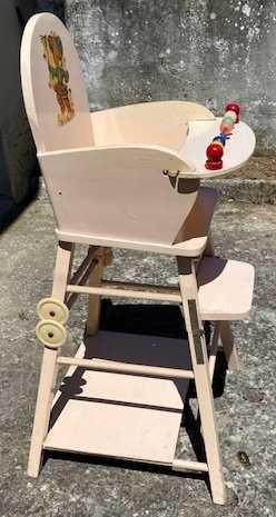 Cadeira alta de bebé antiga (anos 60) - estado original - colecionador